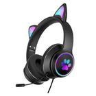 Playful Cat Ear Gaming Headset with LED Lights & Adjustable Microphone for Immersive Gaming 0