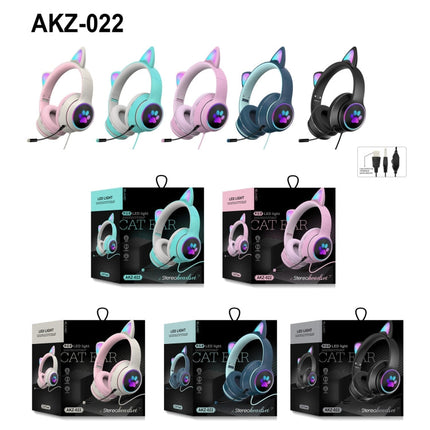Playful Cat Ear Gaming Headset with LED Lights & Adjustable Microphone for Immersive Gaming 1
