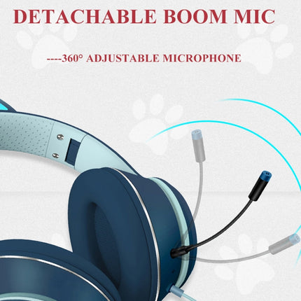 Playful Cat Ear Gaming Headset with LED Lights & Adjustable Microphone for Immersive Gaming 5