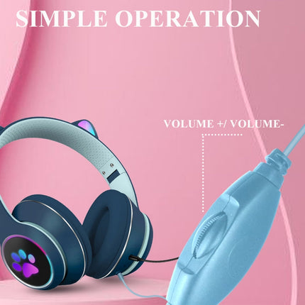Playful Cat Ear Gaming Headset with LED Lights & Adjustable Microphone for Immersive Gaming 7