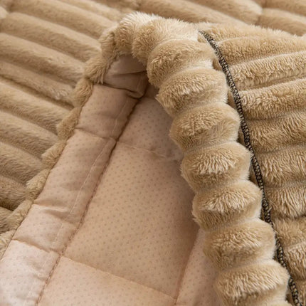 Couch Covers, Plush Pet Sofa Cover with Pleated Edges