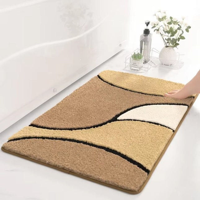 PlushWave | Non-Slip Bath Mat with Absorbent Microfiber Design | Stylish Comfort for Safety 1