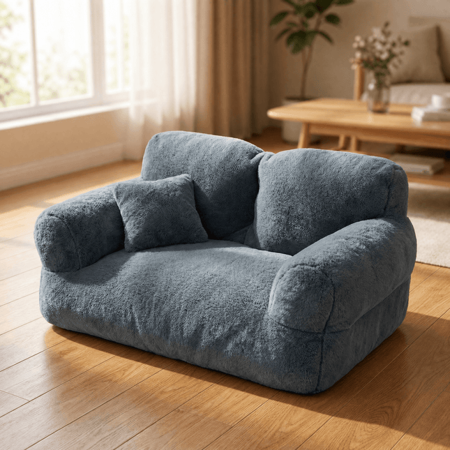Plush Pet Sofa Bed with Washable Cover & Anti-Slip Base | Cozy Dog Couch for Ultimate Comfort 0