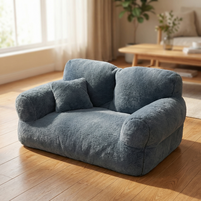 Plush Pet Sofa Bed with Washable Cover & Anti-Slip Base | Cozy Dog Couch for Ultimate Comfort 1