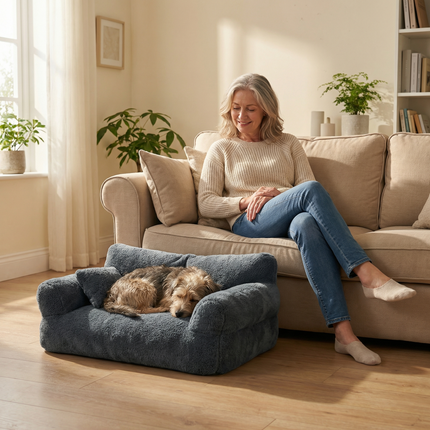 Plush Pet Sofa Bed with Washable Cover & Anti-Slip Base | Cozy Dog Couch for Ultimate Comfort 4