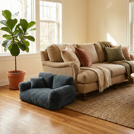 Plush Pet Sofa Bed with Washable Cover & Anti-Slip Base | Cozy Dog Couch for Ultimate Comfort 5
