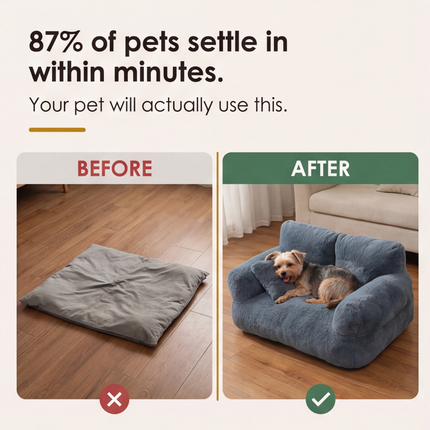 Plush Pet Sofa Bed with Washable Cover & Anti-Slip Base | Cozy Dog Couch for Ultimate Comfort 6
