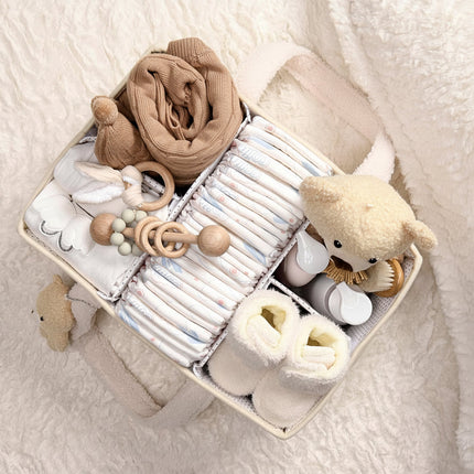 Plush Sherpa Diaper Caddy Organizer with Adjustable Dividers | Versatile Baby Storage Solution for Easy Nursery Organization 6