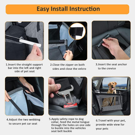 PoochPod | Portable Dog & Cat Car Seat with Waterproof Design | Spacious & Secure for Comfortable Travel 3