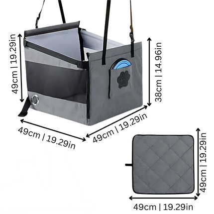 PoochPod | Portable Dog & Cat Car Seat with Waterproof Design | Spacious & Secure for Comfortable Travel 5