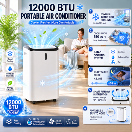 Portable Air Conditioner, Air Conditioning Unit for Apartment and Office