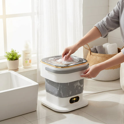 Compact Laundry Washer | Portable Mini Washing Machine with Foldable Design | Efficient for Small Loads