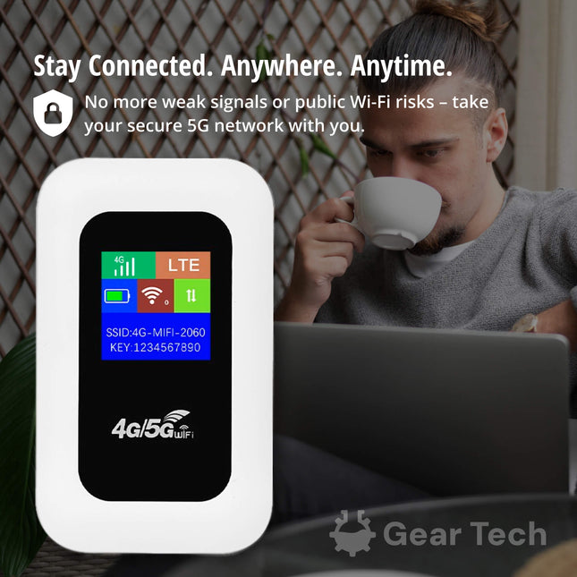 Portable 5G Wi-Fi Router | High-Speed Connection with Long Battery Life | Compact Internet Access for Travel & Home Use 1