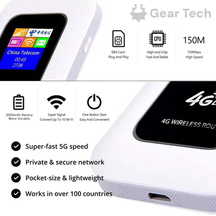 Portable 5G Wi-Fi Router | High-Speed Connection with Long Battery Life | Compact Internet Access for Travel & Home Use 2