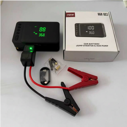 Portable Air Compressor Power Pack | 4000A Car Jump Starter with Smart Features for Roadside Assistance 4
