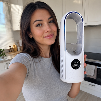 Portable Air Conditioner | Bladeless Cooling Fan with Remote Control | Sleek Design for Quiet Comfort 1