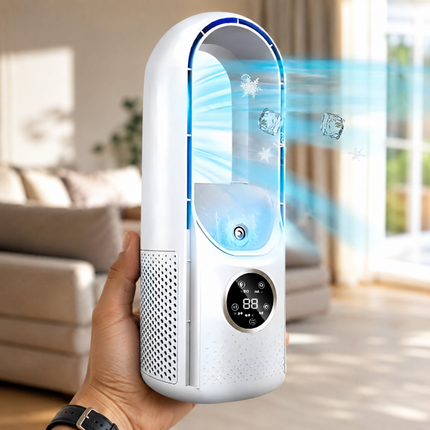 Portable Air Conditioner | Bladeless Cooling Fan with Remote Control | Sleek Design for Quiet Comfort 6