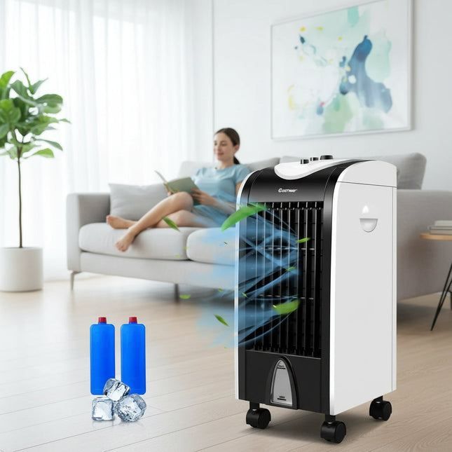 Portable Air Cooler | 3-in-1 Evaporative Swamp Cooler with Refillable Tank | Compact Design for Home and Office 0