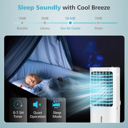 Portable Air Cooler | 4-in-1 Evaporative Fan with 12L Water Tank | Customizable Airflow for Home Comfort 4