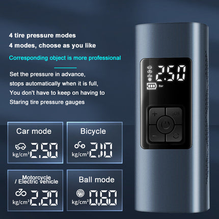 Portable Air Pump | Wireless Tire Inflator with Digital Display | Compact Design for Easy Transport 7