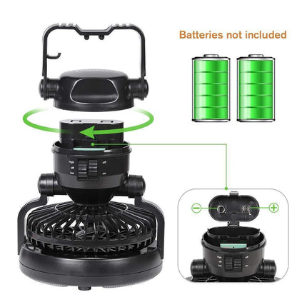 Portable Camping Fan | Rechargeable Battery Operated Fan with LED Light | Lightweight Design for Outdoor Comfort 7