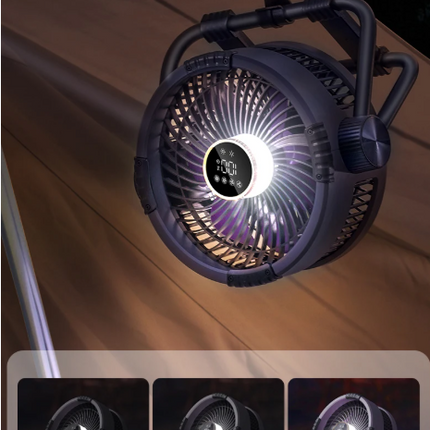 Portable Camping Fan with LED Light & Power Bank | Rechargeable 20,000mAh Battery for Up to 100 Hours of Use 6