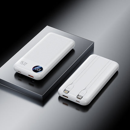 Portable Charger | 10000mAh Power Bank with Built-In Cables | Compact Design for Fast On-the-Go Charging 0