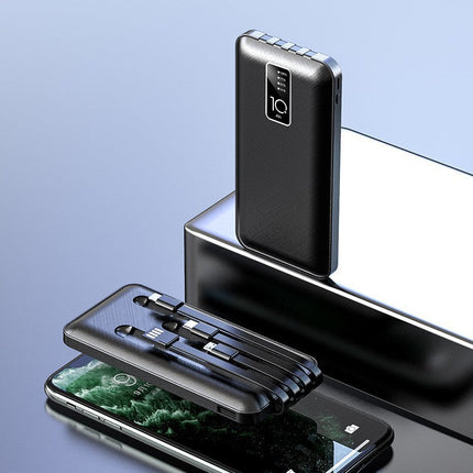 Portable Charger | 19000mAh Power Bank with Integrated Cables | Convenient On-the-Go Charging for All Devices 2