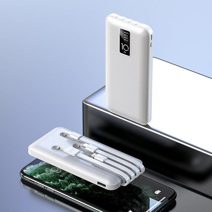 Portable Charger | 19000mAh Power Bank with Integrated Cables | Convenient On-the-Go Charging for All Devices 3
