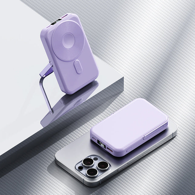 Portable Charger | Power Bank with Foldable Stand & Digital Indicator | Compact Design for On-the-Go Charging 0