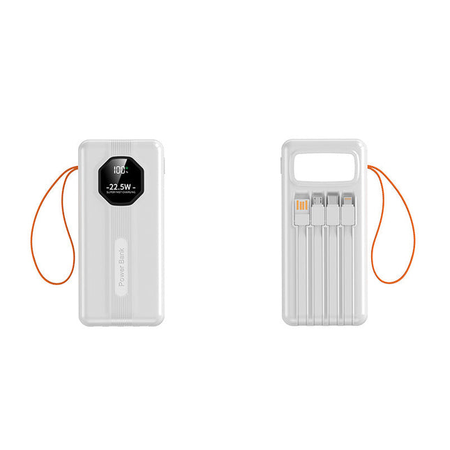 Portable Charger | Power Bank with Integrated Cables & Fast Charging | Compact Design for On-the-Go Convenience 0