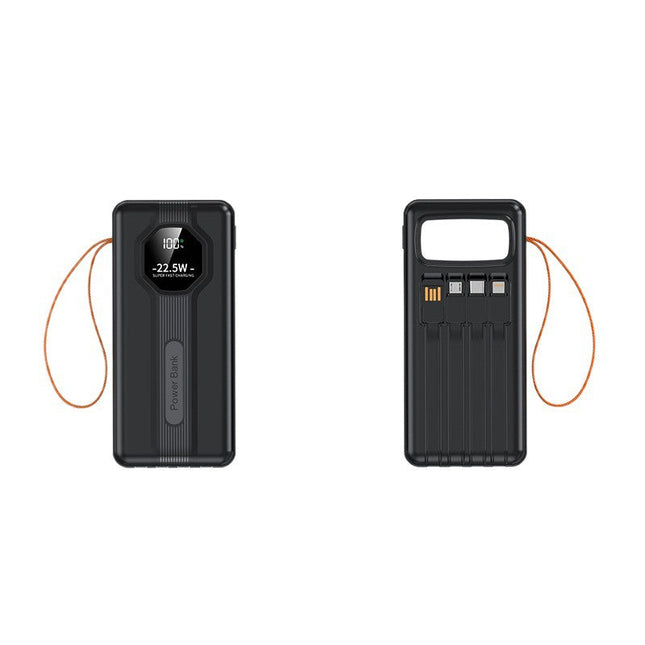 Portable Charger | Power Bank with Integrated Cables & Fast Charging | Compact Design for On-the-Go Convenience 1