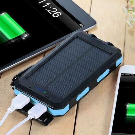 Portable Charger | Waterproof Solar Power Bank with 30000mAh Capacity | Dual USB Outputs for Outdoor Adventures 1