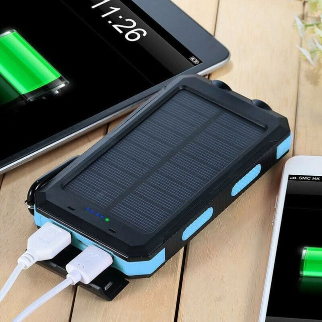 Portable Charger | Waterproof Solar Power Bank with 30000mAh Capacity | Dual USB Outputs for Outdoor Adventures 1