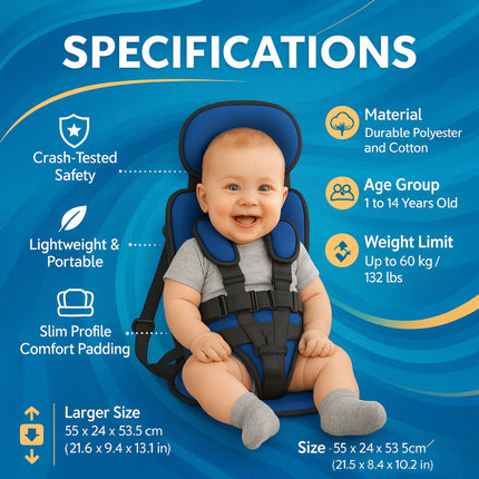 Portable Child Booster Seat | Adjustable Travel Harness for Safe Journeys 4