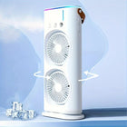 Portable Cooling Fan | Dual-Head Mini Air Conditioner with Mist Spray | USB Rechargeable for On-the-Go Comfort 0