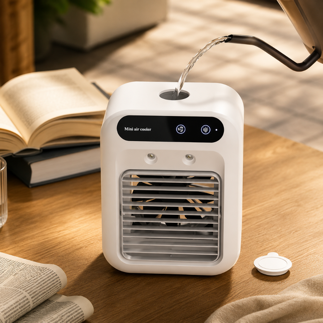 Portable Desktop Cooling Fan with Humidifier Function | USB Rechargeable Design for Personal Comfort 0