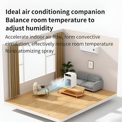 Portable Desktop Cooling Fan with Humidifier Function | USB Rechargeable Design for Personal Comfort 3