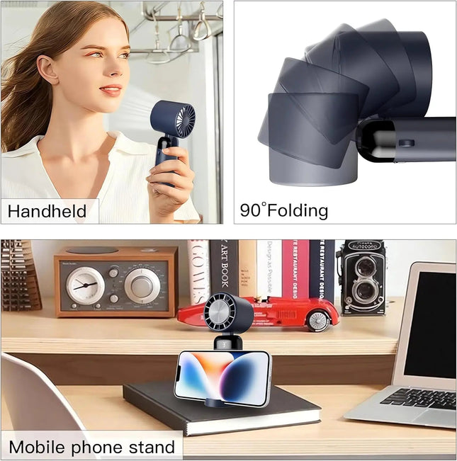 Portable Electric Cooling Fan with 3-Speed Settings & Ice Compression | Compact Design for Instant Heat Relief 1