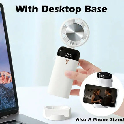 Portable Electric Cooling Fan with 3-Speed Settings & Ice Compression | Compact Design for Instant Heat Relief 3