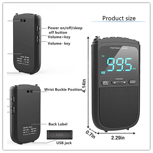 Portable Emergency Radio | AM/FM Weather Radio with 10+ Hour Battery Life | Compact Design for Outdoor Safety 1
