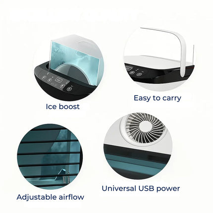 Portable Evaporative Cooler | Quiet 12W Fan with 900ml Tank | Efficient Cooling for Small Spaces 5