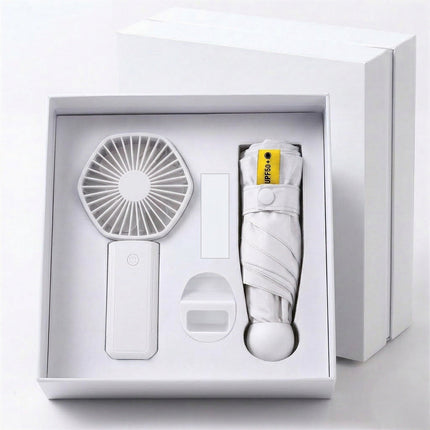 Portable Fan & Umbrella Set with UV Protection | Stylish & Compact for All Weather Comfort 2