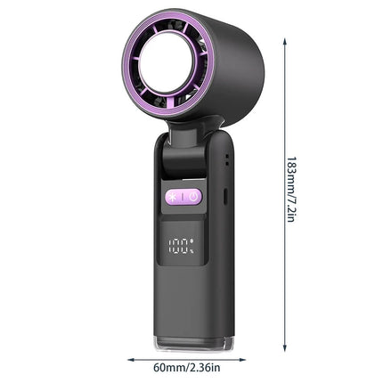 Portable Folding Hand Fan with 100 Speed Settings & Digital Display | Compact Cooling Solution for On-the-Go Comfort 1
