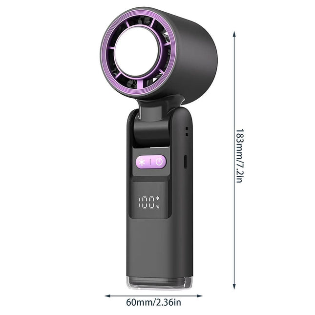 Portable Folding Hand Fan with 100 Speed Settings & Digital Display | Compact Cooling Solution for On-the-Go Comfort 1