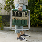 Portable Garden Tool Set with Folding Stool & 6 Essential Tools for Easy Gardening 0