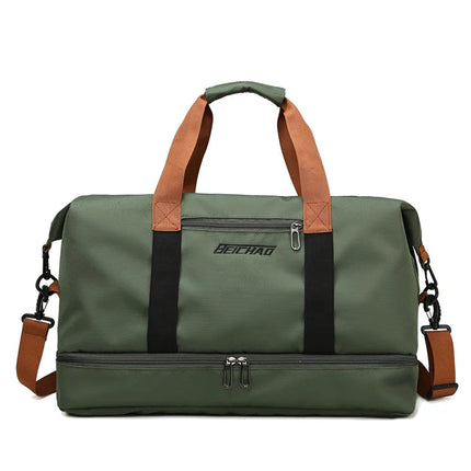 Gym Bag with Shoe Compartment, Weekender Bag with Wet Dry Pocket and Trolley Sleeve – image 5