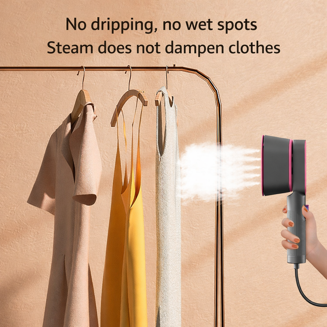 Portable Handheld Steamer | Quick Heat Travel Garment Care Tool | Compact Design for Effortless Wrinkle Removal 1
