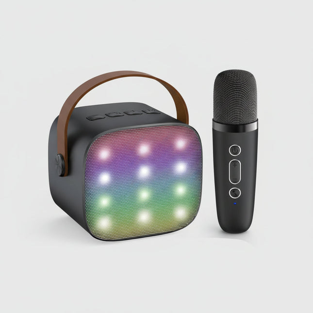 Portable Karaoke Machine | Bluetooth Speaker with Wireless Microphones & LED Lights for Fun Singing 1