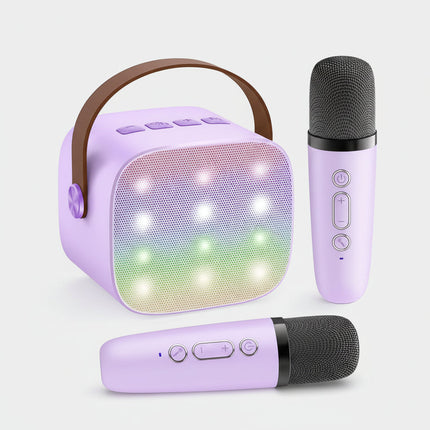 Portable Karaoke Machine | Bluetooth Speaker with Wireless Microphones & LED Lights for Fun Singing 11
